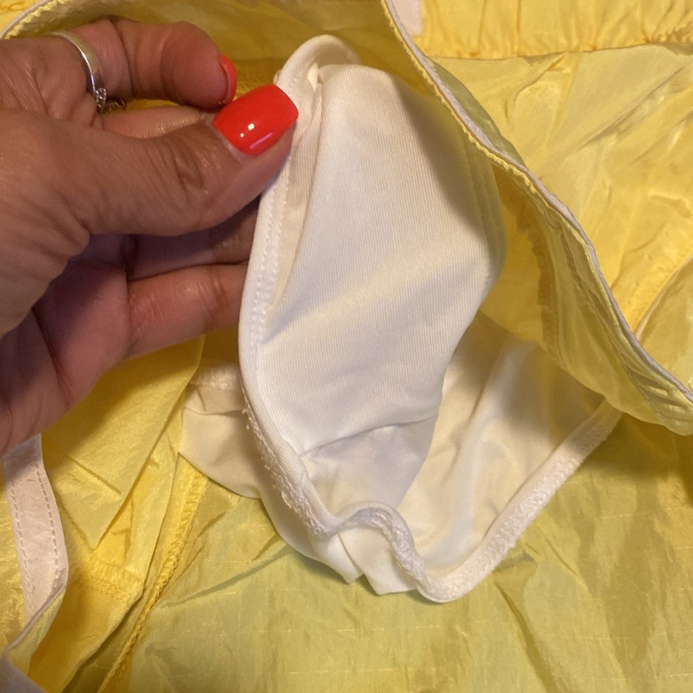 FREE PEOPLE MOVEMENT Varsity Blues Shorts Highlighter Combo Yellow - Picture 4 of 4